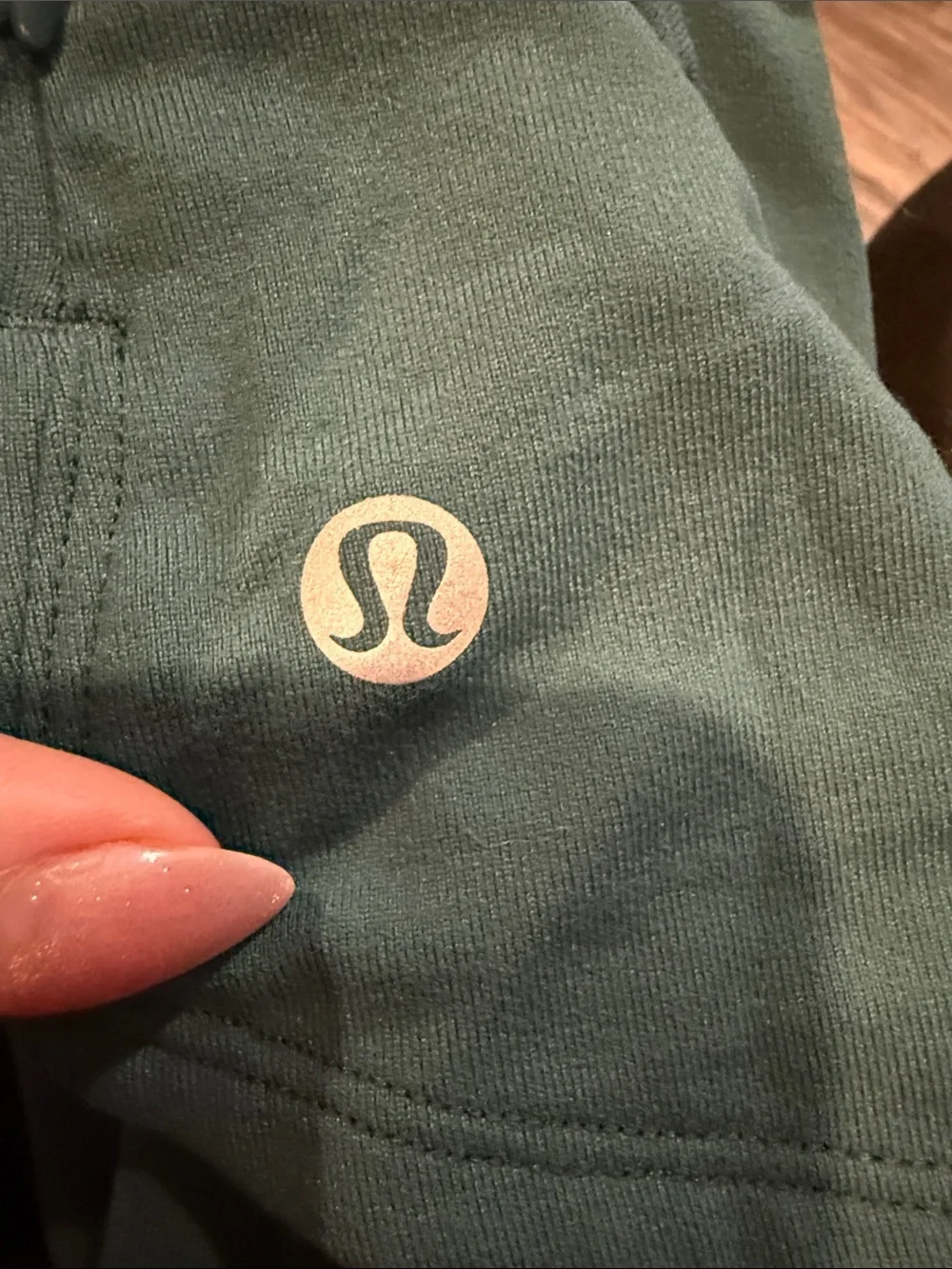 Lululemon Rulu Running Long-Sleeve Mock Neck Shirt Green Jasper